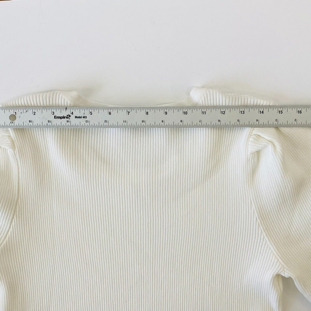 NWT Nanette Lepore Women's Top XL White Scoop Neck  Knit‎  Puff Sleeve - Picture 6 of 13